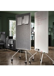 ELLOVEN Whiteboard/noticeboard with castors