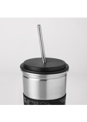 LÅNESPELARE Mug with lid and straw