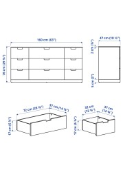 NORDLI Chest of 9 drawers