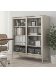 IDÅSEN Cabinet with sliding glass doors