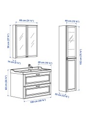 GODMORGON / RÄTTVIKEN Bathroom furniture, set of 5