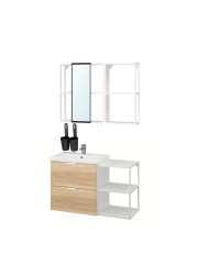 ENHET / TVÄLLEN Bathroom furniture, set of 15