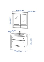 HEMNES / ODENSVIK أثاث الحمّام، طقم من 4