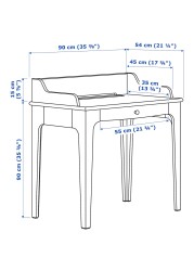 LOMMARP/BJÖRKBERGET Desk and storage combination