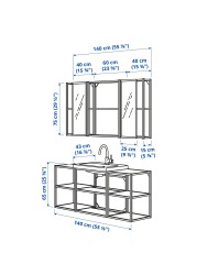 ENHET / TVÄLLEN Bathroom furniture, set of 17