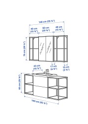 ENHET / TVÄLLEN Bathroom furniture, set of 18