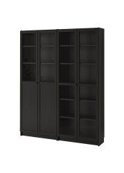 BILLY / OXBERG Bookcase with panel/glass doors