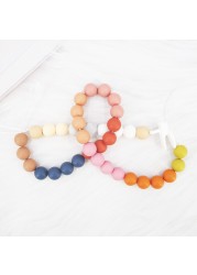 Chenkai 100pcs 15mm Silicone Round Print Beads Baby Round Shape Teething Beads BPA Free DIY Sensory Chew Toy Accessories