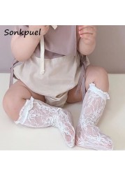 2022 Lace Baby Girls Socks Princess Knee High Wedding Socks Mesh Toddler Baby Floral Ruffle Socks Socks