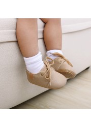 New Baby Shoes Retro Leather Boy Girl Shoes Multicolor Toddler Rubber Sole Anti-slip First Walkers Infant Newborn Moccasins