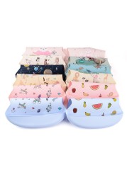 Baby Bib Silicone Water Resistant Saliva Dripping Bibs Banana Cartoon Newborn Feeding Soft Edible Baby Aprons Adjustable Burping Scarf