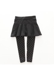 girls leggings baby girls skirt-pants baby fleece pants girls spring/autumn warm pants 2-7 years old girls pants with little dot