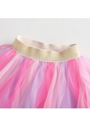 DXTON Girls Skirt Mesh Children's Skirt Girls Tutu Skirt Layered Tutu Skirt Prom Party Prom Dress Clothes