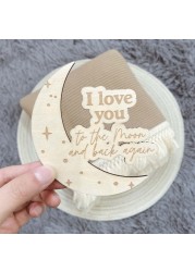 13pcs/set Baby Wooden Milestone Cards Souvenir Moon Card Monthly Record Card