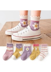 5pairs/lot Baby Boys Girls Socks Fashion Cartoon Animal Pattern Cotton Kids Socks 1-12 Years New Spring Autumn Socks for Boy