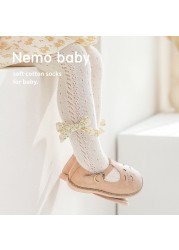 Spain Style Girls Stockings Newborn Tights for Girls Mesh Children Pantyhose 2022 Spring Summer Bow-knot Children Leggings