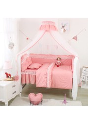 Baby bed around cradle protector lace bumper princess pattern solid color cotton bed sheet bedspreads four seasons universal