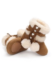 2019 Winter Snow Baby Boots 7 Colors Warm Fluff Balls Indoor Coton Soft Rubber Sole Infant Newborn Baby Boy Boots