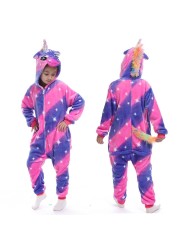 flannel unicorn for kids pajamas boys girls sleepwear children panda jumpsuit kids oneise for jumpsuit licorn