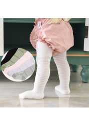 Summer Spring Baby Mesh Baby Pantyhose Baby Girls Princess Pantyhose Cute Bow Baby Socks Soft White Cotton Socks