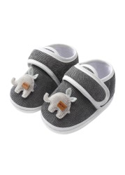 Baywell Newborn Baby Boys Girls Crib Sneakers Soft Anti-Slip Sole Toddler Warm Fluffy Casual Shoes Cartoon First Walker 0-18M