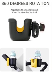 2-in-1 Stroller Cup Holder With Phone Holder Universal Cup Holder For Stroller Stroller Accessories For Buggy Pushchair