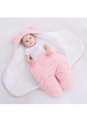 Soft Newborn Baby Wrap Blankets Baby Sleeping Bag Envelope for Newborns Sleeping Bag 100% Cotton Thicken Cocoon for 0-9 Months Baby