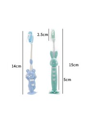 4pcs/set Baby Teeth Children Soft Bristles Cute Teething Rings Soft Toothbrush Silicone Baby Kids Toothbrushes Oral Care Cleaning