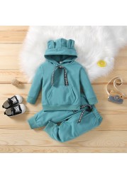 Spring Autumn Children Cotton Clothing Suit Baby Boys Girls Clothes Kids Sport Hoodies Pants 2pcs/sets Fashion Toddler Tracksuits