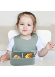 Baby Silicone Bowl Lunch Box Lunch Box With Lid Leakproof Soft Silicone Fresh Keeping Food Grade Silicone Material