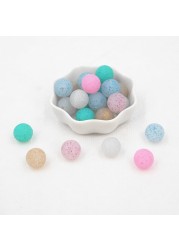 Chenkai 100pcs 15mm Silicone Beads Round Shape Beads BPA Free Teething Infant Chew Doll Pendant Pacifier Toy Accessories