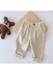 MILANCEL 2022 Spring New Baby Solid Pants Boys Pants Fashion Boys Short Jeans Kids Pants