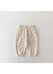 New Fashion Baby Girl Pants Cute Full Print Pants Baby Boys Clothes Thin Cotton Fashion Summer Casual Comfortable Trousers