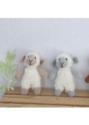 Newborn Photography Accessories Crochet Sheep Toy Amigurumi Sheep Knit Moahir Stuffed Animals Photo Studio Accessories