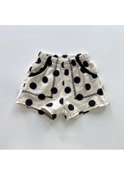 2022 Spring New Dot Print Baby Girl Shorts Kids Summer Casual Pants Children's Clothing Boys Striped Shorts Baby Short Pants