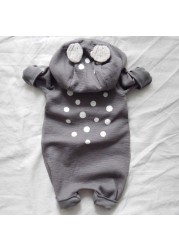 2021 New Baby Hooded Baby Rompers Cute Polka Dot Jumpsuit Toddler Baby Long Sleeve Casual Autumn Outerwear