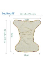 EezKoala 2 Pieces Eco Friendly OS Hemp Fitted Cloth Diapers, AIO All Diaper with Snap Insert, High Absorbency, Fits Baby 5-15kgs