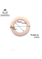 20pcs Wooden Teething Ring Baby Teether 25-98mm DIY Nursing Material Accessories Necklace Making Small Rod Ring