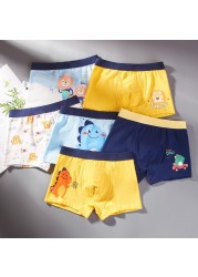 4pcs Boys Boxer Briefs Kids Cotton Underwear 2021 Set Baby Underpants Cartoon Dinosaur Print Soft Children Breathable Briefs