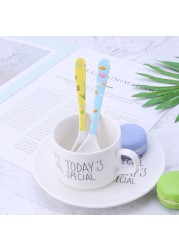 1pc Baby Spoon Straight Head Feeding Training Cutlery Flatware Tableware Infant Children Kids Safe Feeder Learning Supplies