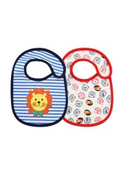 2pcs/lot infant new cartoon animal pure cotton absorbent comfortable baby bib boys and girls soft three-layer saliva towel