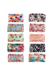 Baby Hair Band Age Headband Floral Print Turban Expanding Elastic Hair Band Head Wrap Children Toddler Headwear Decorations