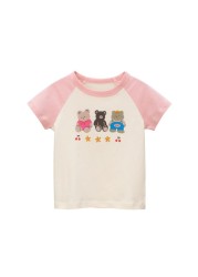 summer new shirt for boys girls boys cotton t-shirts tee baby short sleeve tshirt cartoon animal tops funny print children clothes