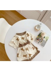 Baby Boys and Girls Summer Clothes Soft Cotton Baby Short Sleeve Tops + Pants 2 Pieces Baby Clothing Sets