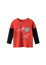 Kids Boys Long Sleeve T-shirt Cartoon Printed Children Baby Boys Tops