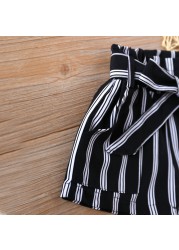 2021 new summer striped shorts casual children's clothing shorts for girls sports shorts kids clothing girl