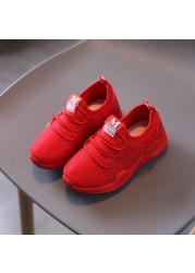 Children Lace-up Air Mesh Sneakers For Kids Lightweight Tenis Toddler Girls Red Casual Shoes Boy Running Shoes Student Shoes 4-12Y