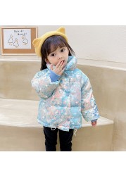 Autumn Winter Children Down Jackets For Baby Boys Girls Solid Thick Warm Fleece Kids Blouse Coats Outerwear