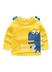 Kids Boys Cartoon T-short Autumn Long Sleeve Primer Tops