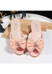 2022 New Kids Slippers Princess Girls Sandals Blue Stall Children High Documentary Slippers Pink Shoes Baby